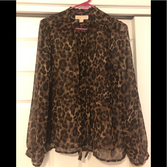 michael kors leopard print blouse